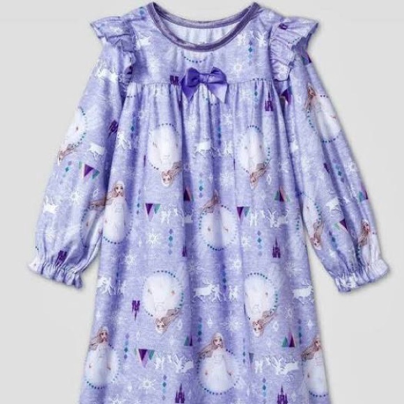 GENTLY USED Purple Frozen II Long Sleeve Nightgown